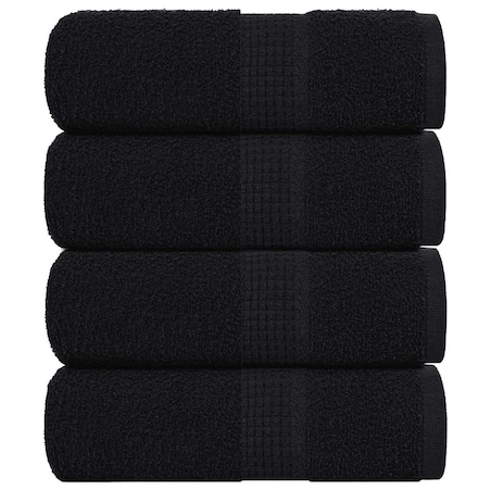 vidaXL Ręczniki, FROGN, 4 szt., czarne, 30x30 cm, 360 g/m²