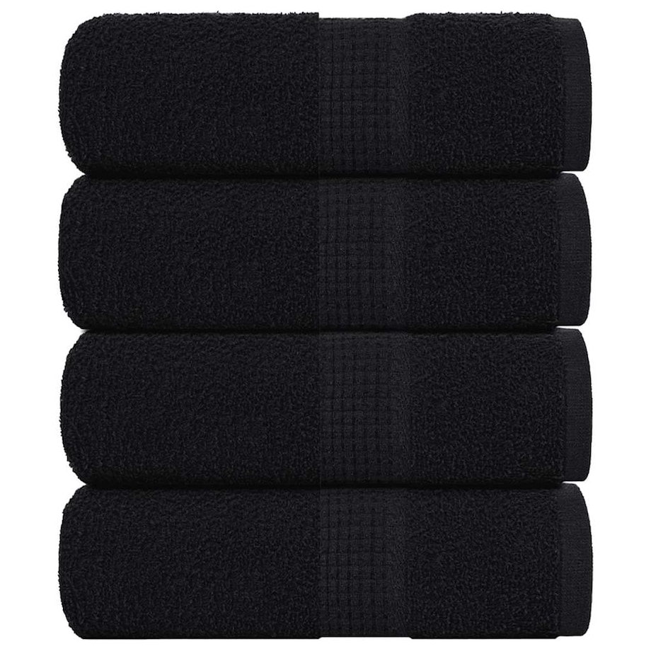 vidaXL Ręczniki, FROGN, 4 szt., czarne, 30x30 cm, 360 g/m²