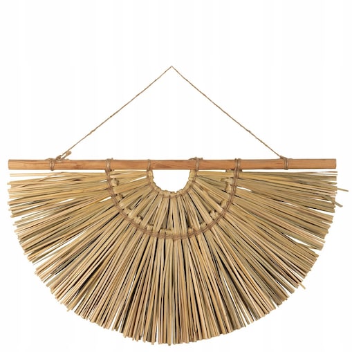 DEKORACJA OZDOBA ŚCIENNA ZAWIESZKA BOHO NATURALNA PÓŁKSIĘŻYC 70cm do salonu