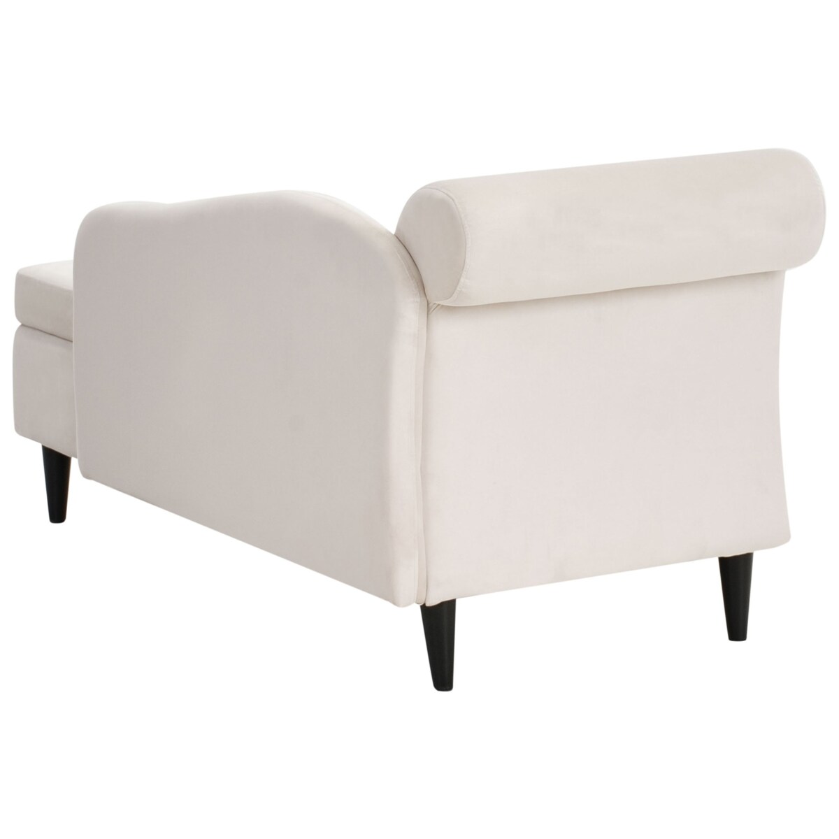 Szezlong lewostronny LUIRO Welur Beżowy ze schowkiem