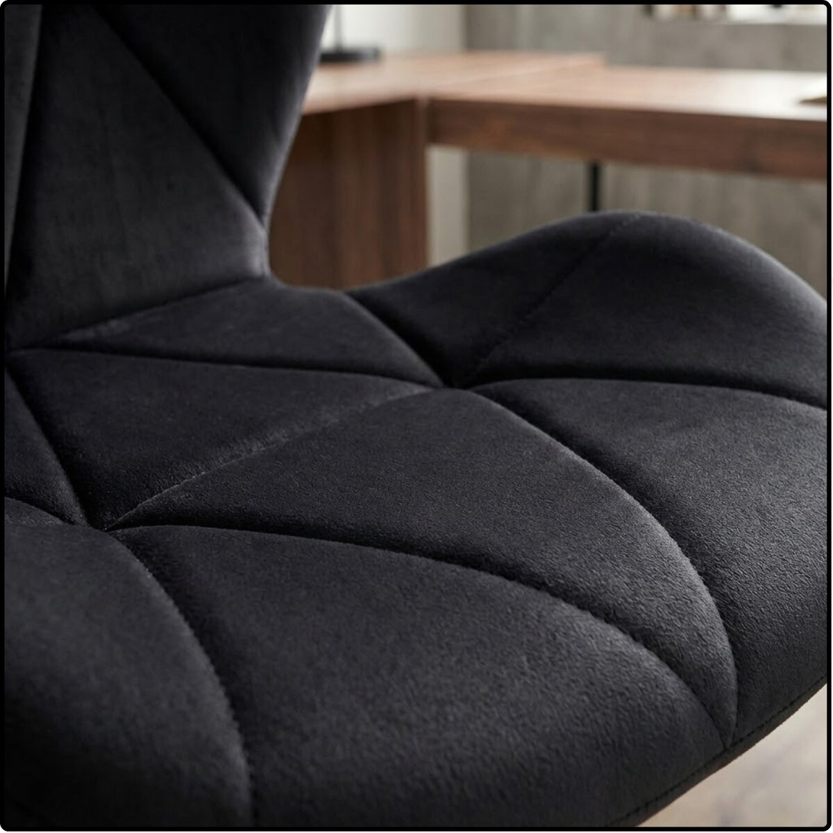 Fotel biurowy krzesło obrotowe do biurka ucznia gabinetu regulowane czarne welurowe