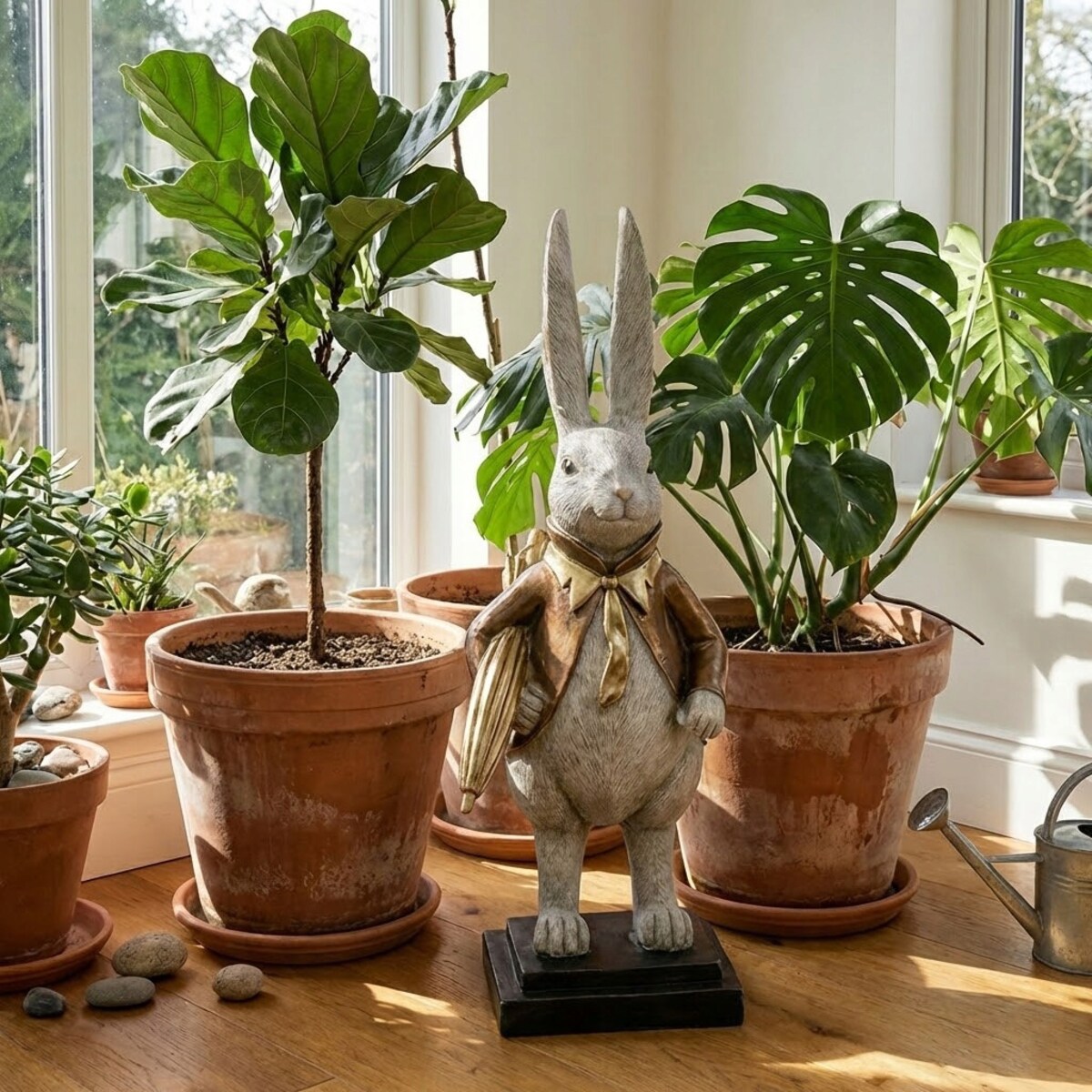 ZAJĄC WIELKANOCNY FIGURKA KRÓLIK ZAJĄCZEK RETRO WE FRAKU DEKORACYJNA 40cm