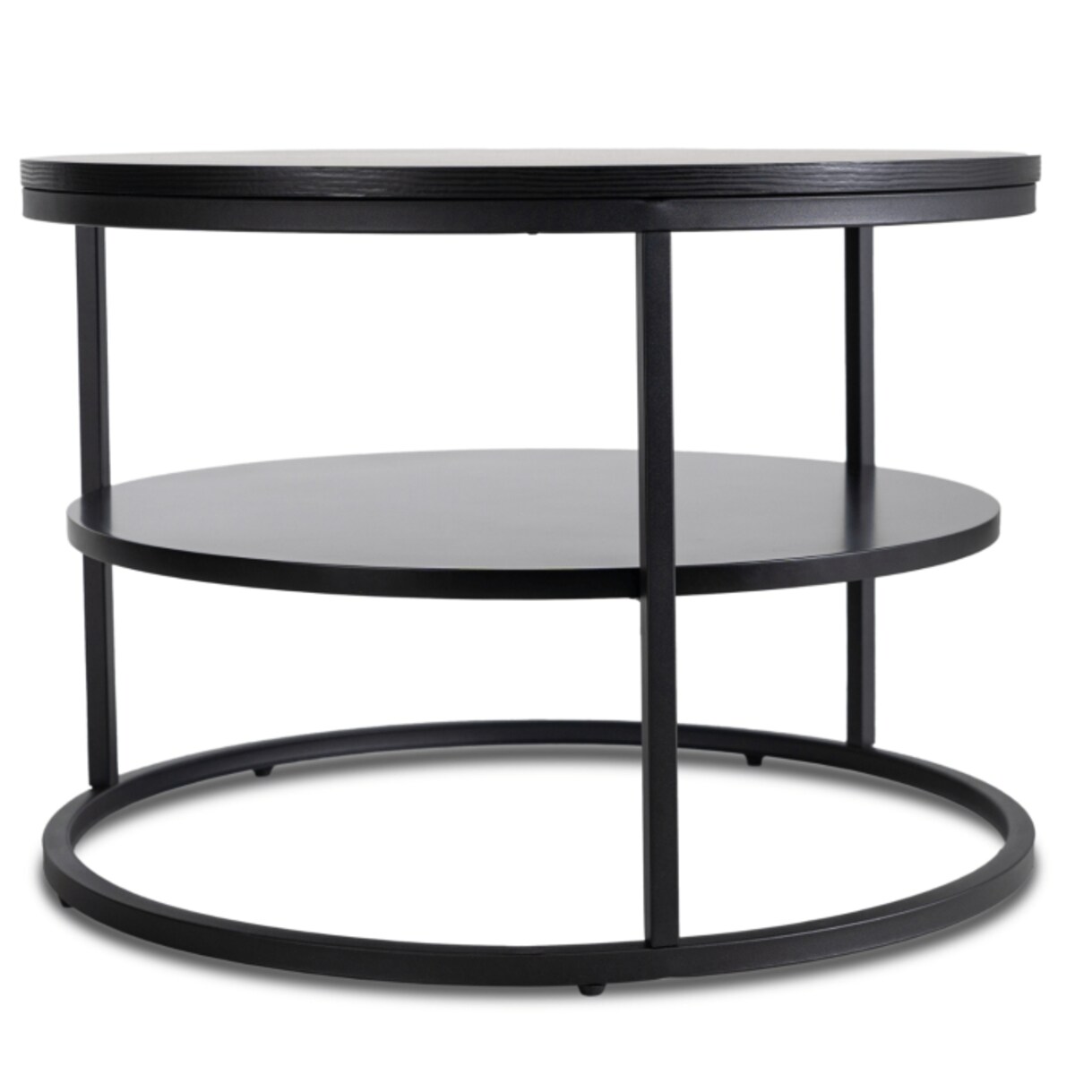 Stolik Kawowy Okrągły Loft Czarny Industrialny Ława Okrągła Czarna BEST