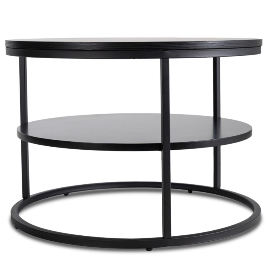 Stolik Kawowy Okrągły Loft Czarny Industrialny Ława Okrągła Czarna BEST