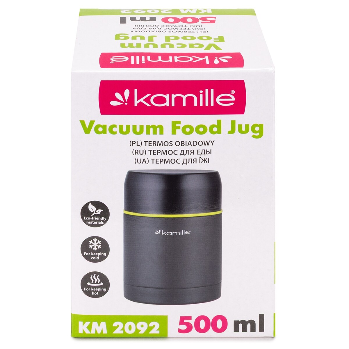 Termos czarny obiadowy lunchbox lunch box na zupę obiad 0.5L KAMILLE