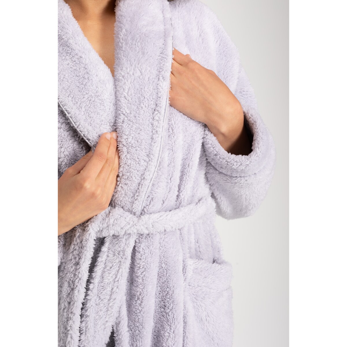 Szlafrok Azaria Long Silver, XXXL