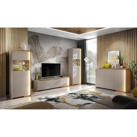 Komoda DASAR 150 3D dąb artisan/kaszmir