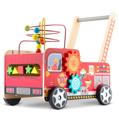 Chodzik pchacz drewniany dla dzieci straż pożarna Ricokids