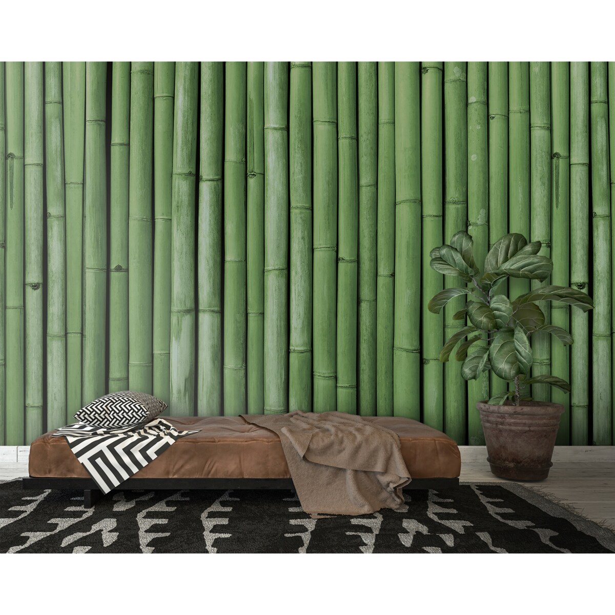 Tapeta Bambusowa ściana, 416x254cm