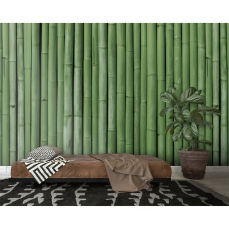 Tapeta Bambusowa ściana, 416x254cm