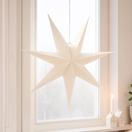 Ozdoba - gwiazda bambusowa Ø 40x8,6 cm SAKANNA biała