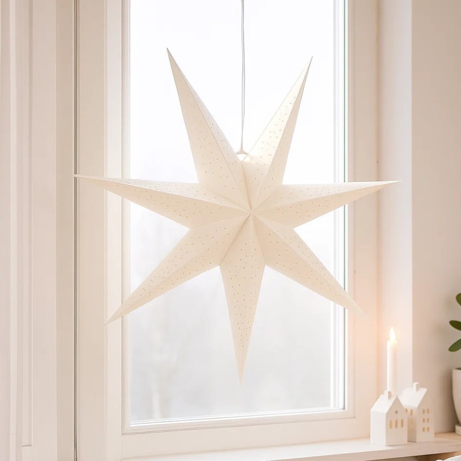 Ozdoba - gwiazda bambusowa Ø 40x8,6 cm SAKANNA biała