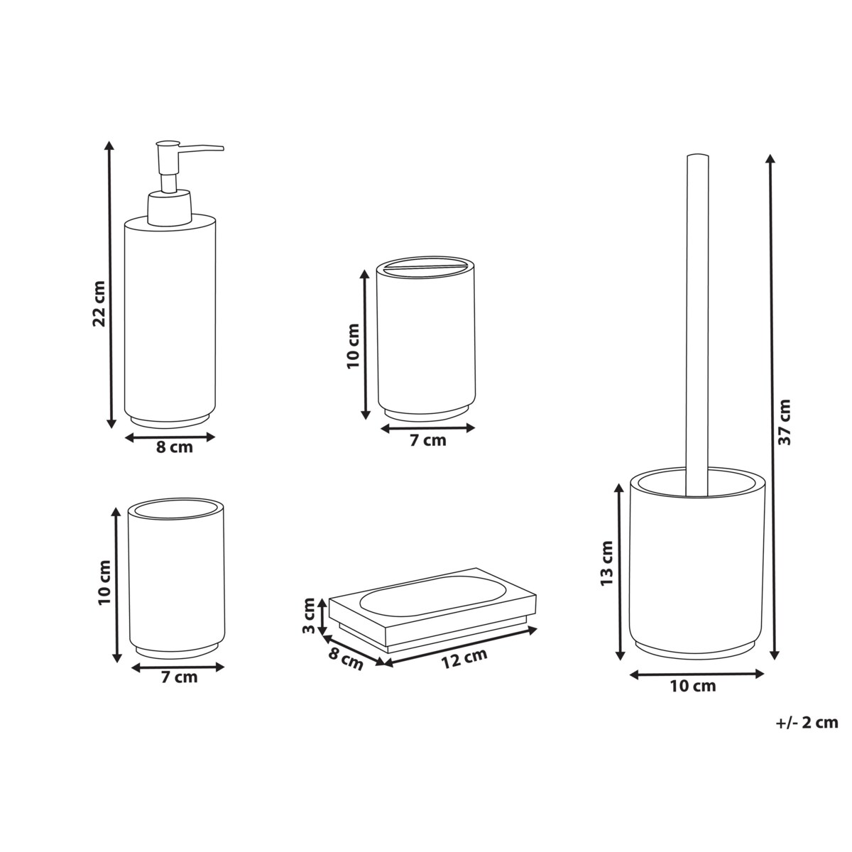 Zestaw akcesoriów łazienkowych 5 elementów HUALLAGA Biały