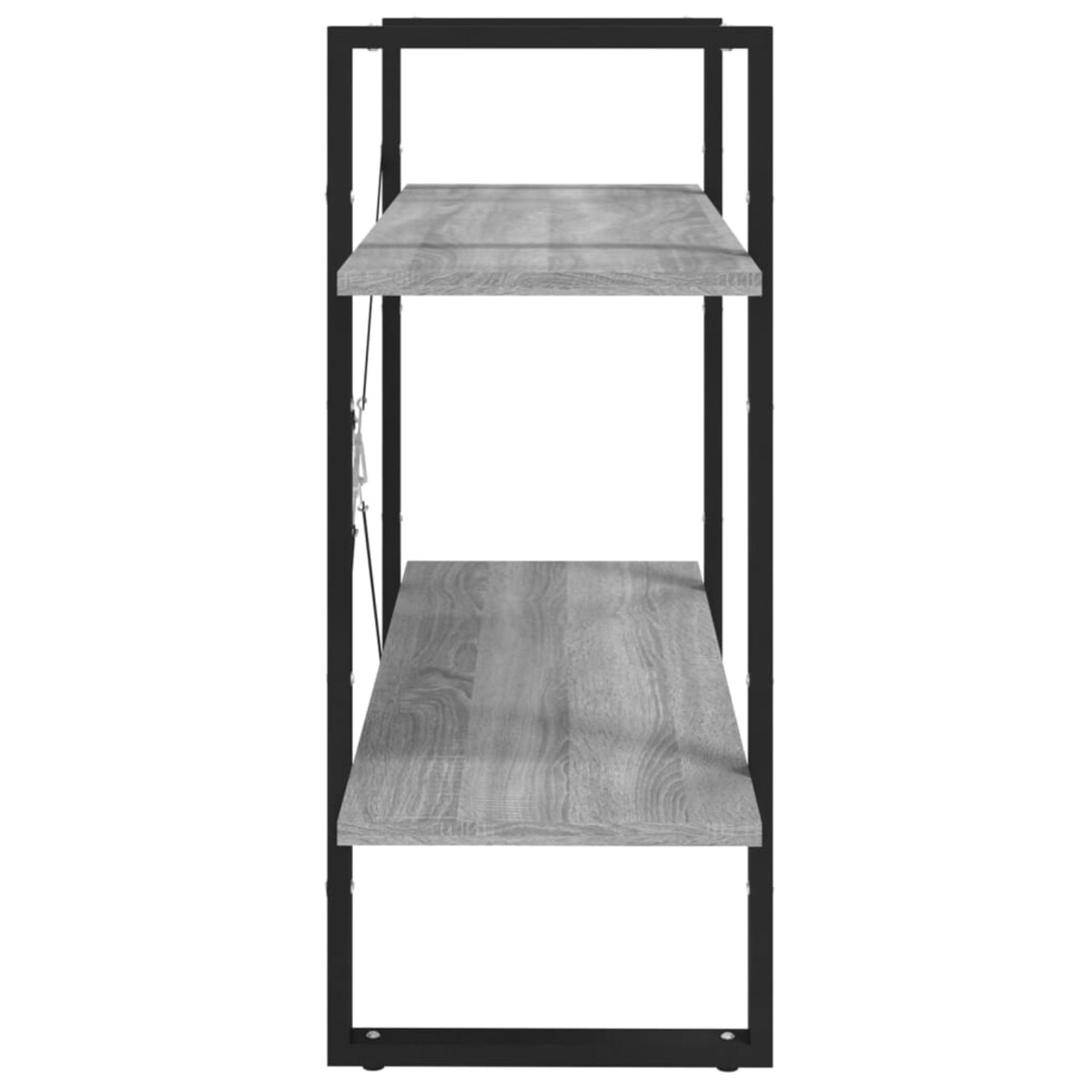 vidaXL Regał na książki z 2 półkami, szary dąb sonoma, 80x30x70 cm