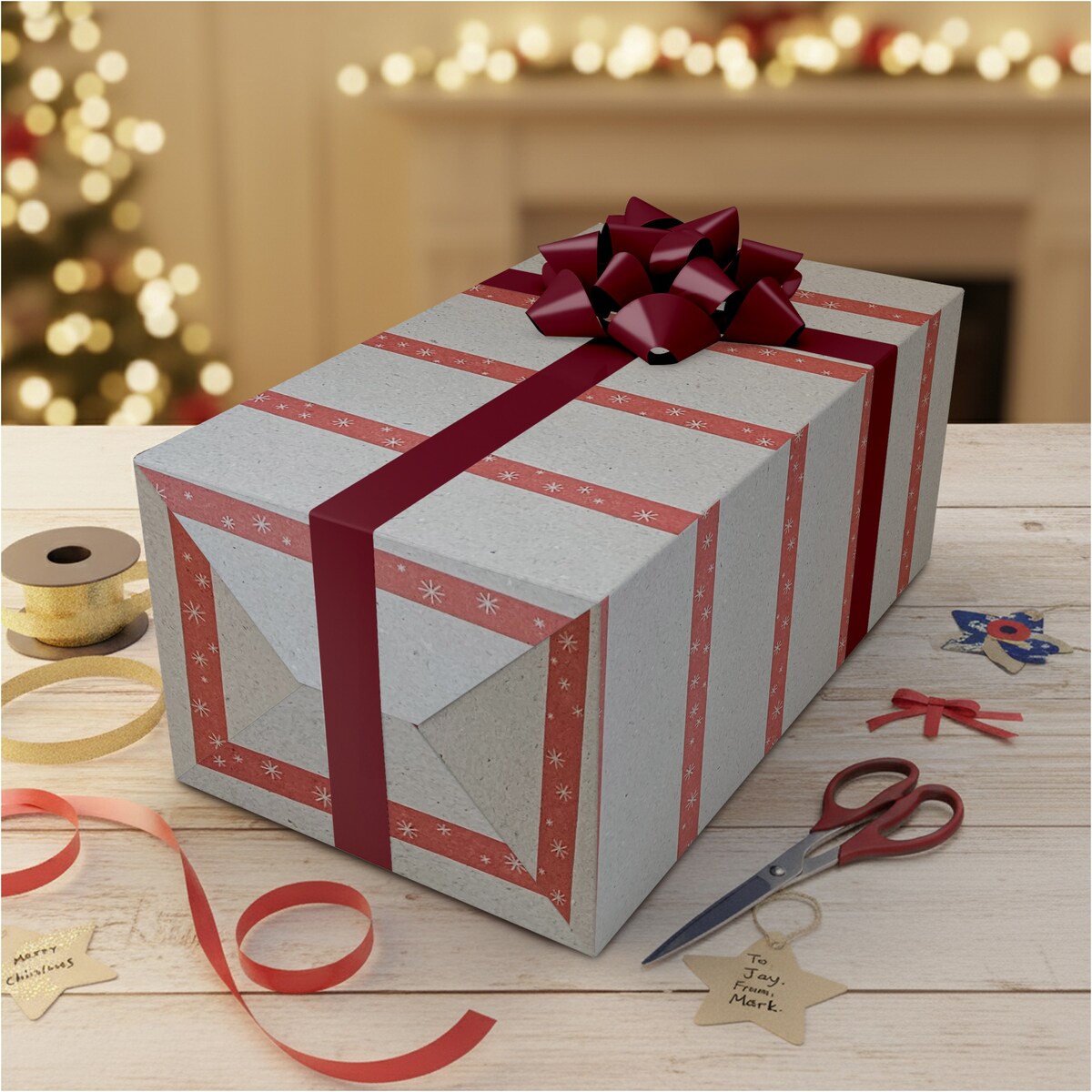 Papier Prezentowy Do Pakowania Prezentów 25 m MEGAROLKA Świąteczny Do Paczek Boże Narodzenie Ozdobny