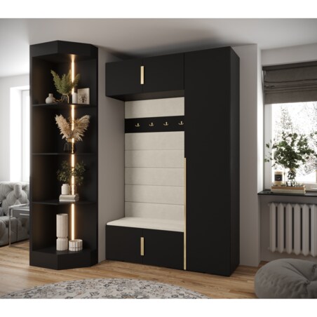 Garderoba do przedpokoju INOVA 1 Z19 czarny+złoty+manila02