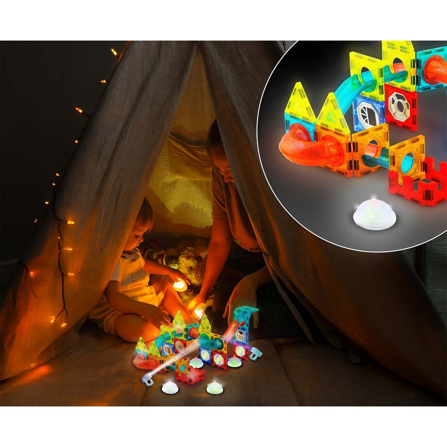 Klocki magnetyczne edukacyjne konstrukcyjne 3d Ricokids zestaw z naklejkami