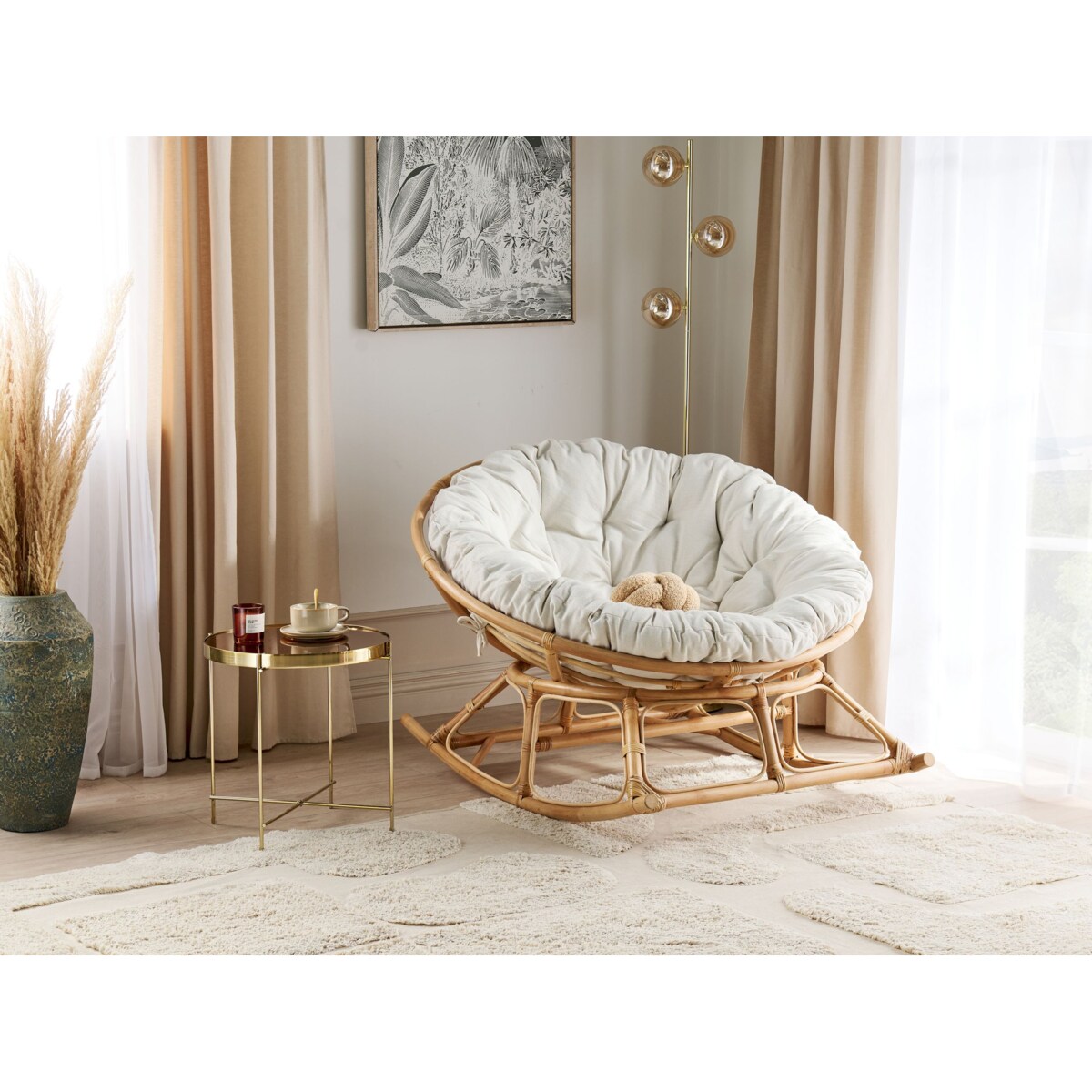 Poduszka na krzesło ogrodowe SALVO/ ORVIETO 127 x 127 cm Jasnobeżowy