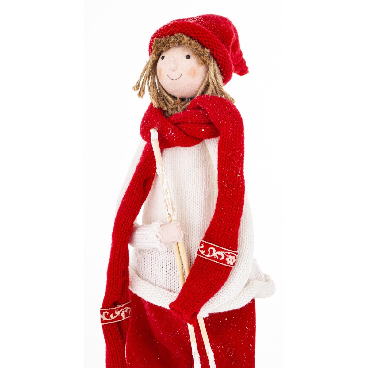 Dekoracja - figurka 50x15x17 cm SUKIYA z kijkami narciarskimi