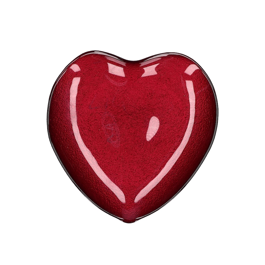 Szklany talerz w kształcie serca Neimieipensieri - Czerwony, 14 cm