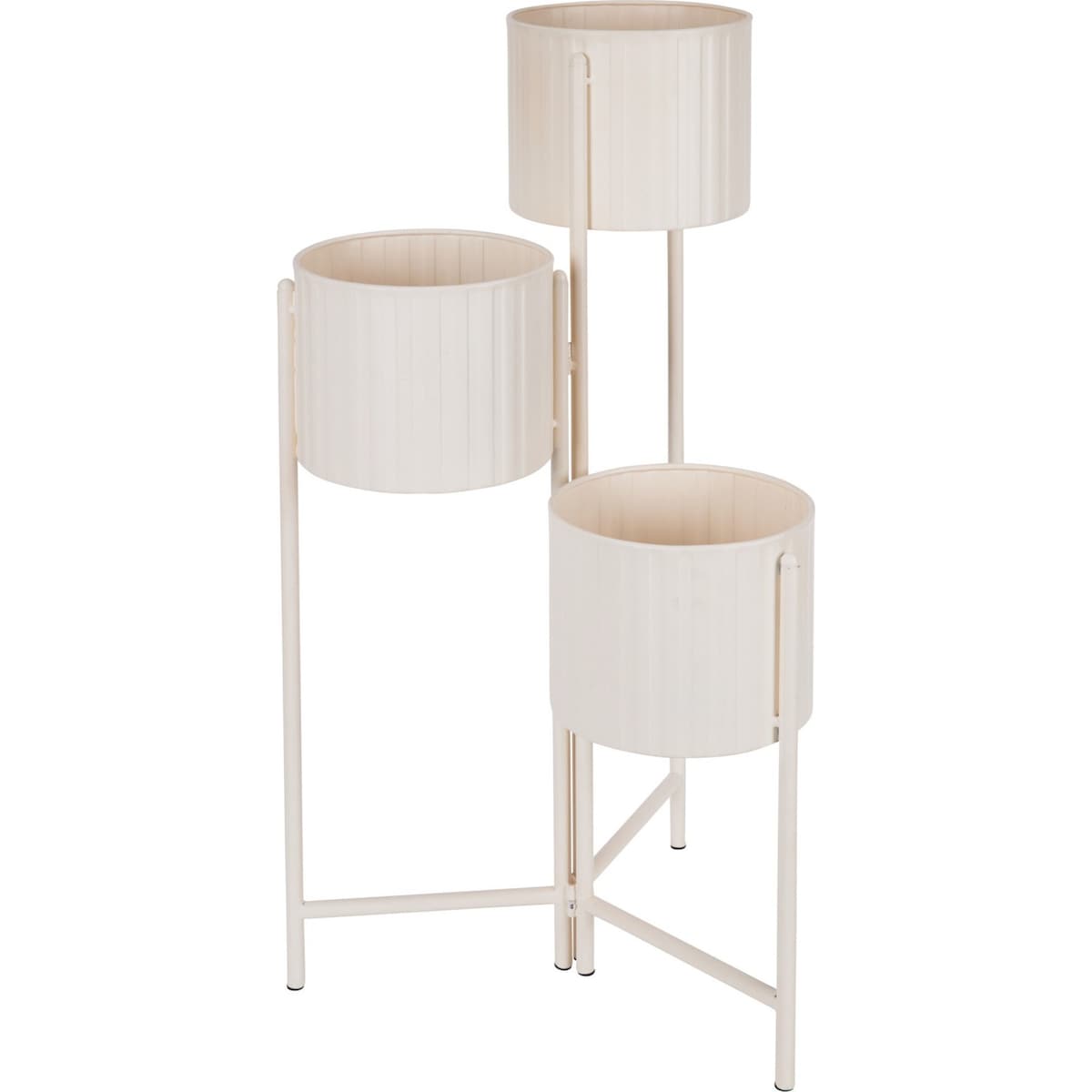Kwietnik metalowy loftowy z 3 osłonkami 68x29x39 cm NARDO kremowy