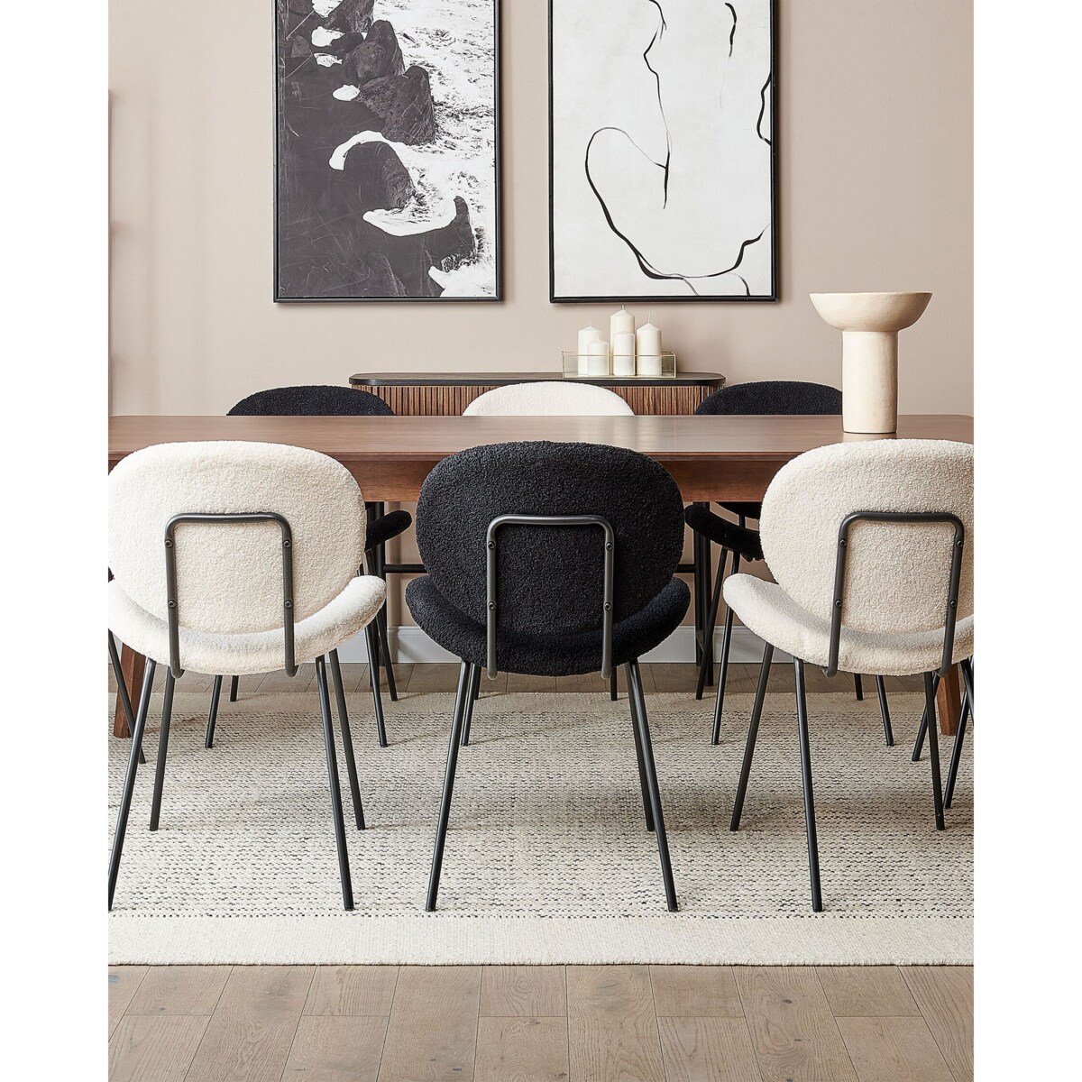 Zestaw 2 krzeseł do jadalni boucle czarny LUANA