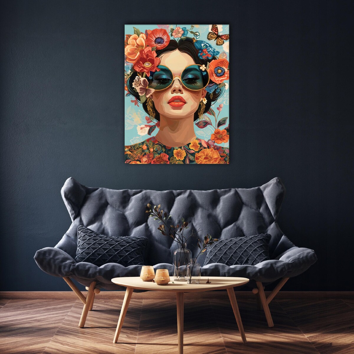 Obraz Do Sypialni Salonu Na Płótnie Kobieta Twarz Pomarańczowy 40x60