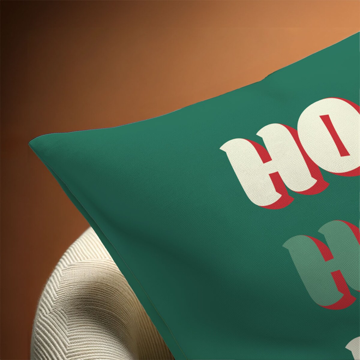 Poduszka świąteczna - Ho Ho Ho - zielona 45x45 cm