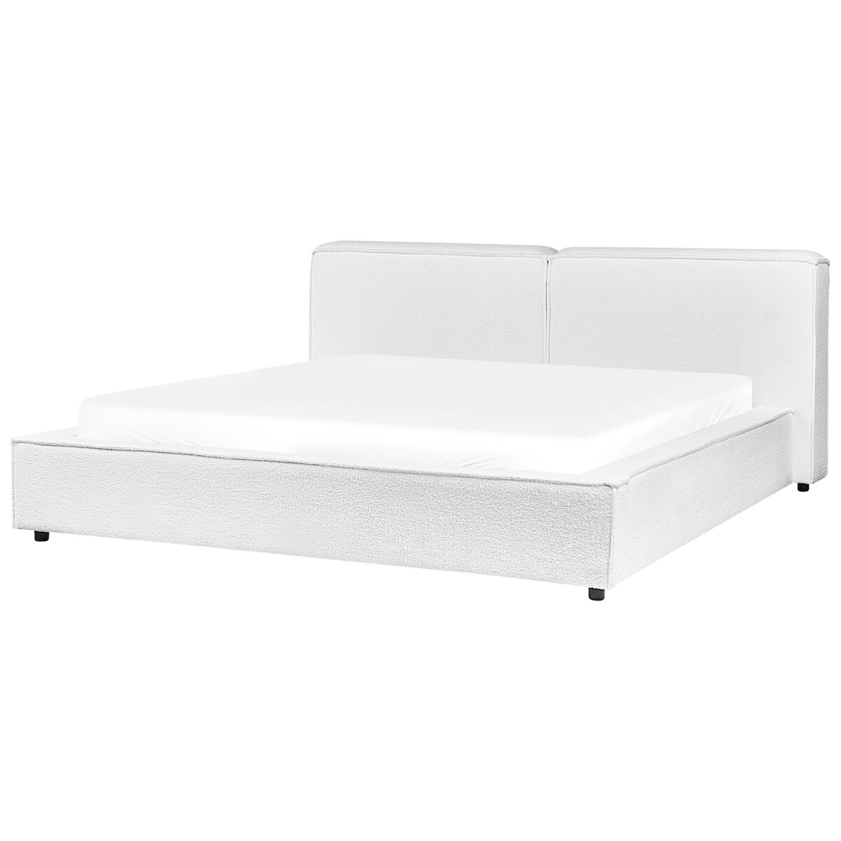 Łóżko boucle 180 x 200 cm białe LINARDS