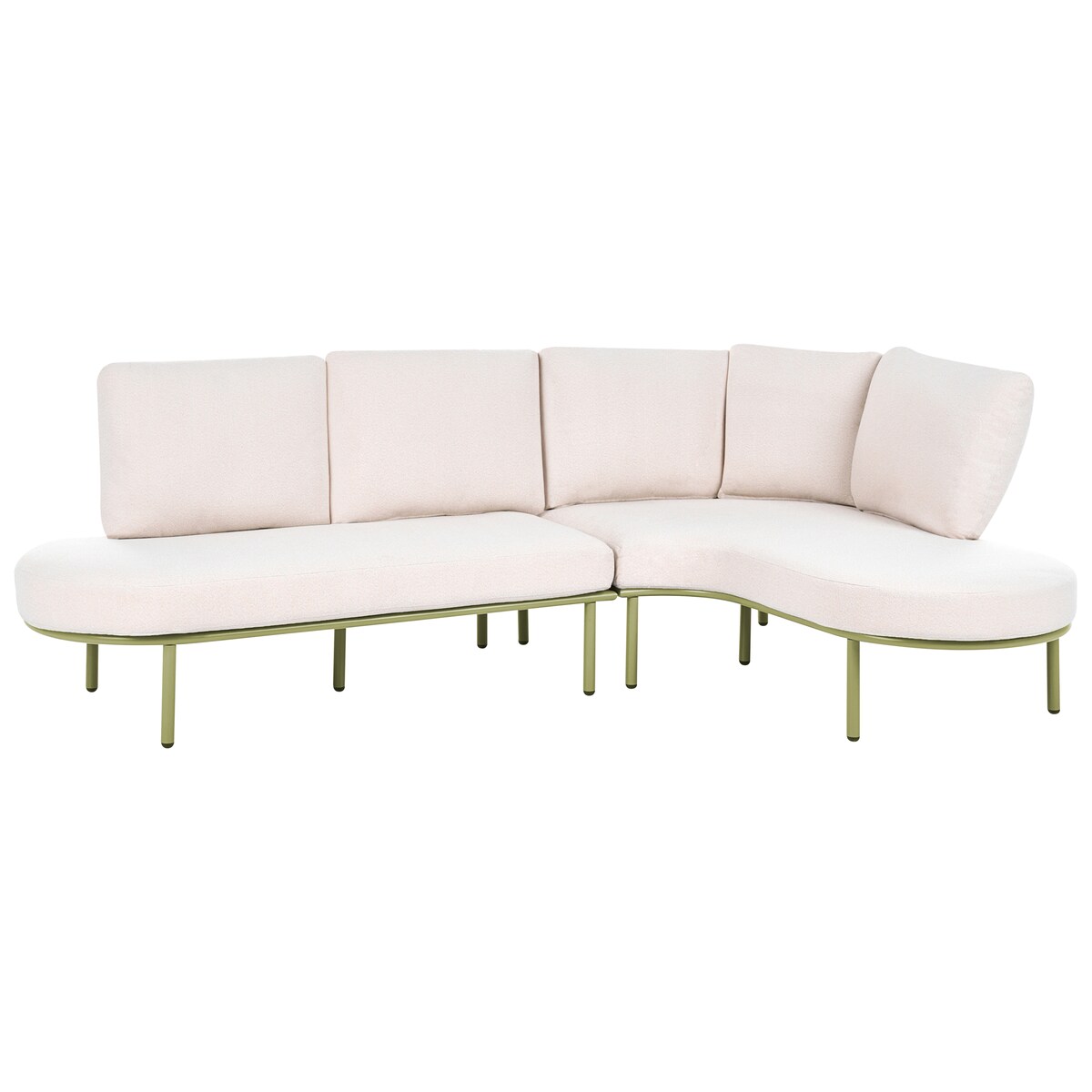 Sofa ogrodowa ze stolikiem dla 4 osób POLLINA Metal Zielony