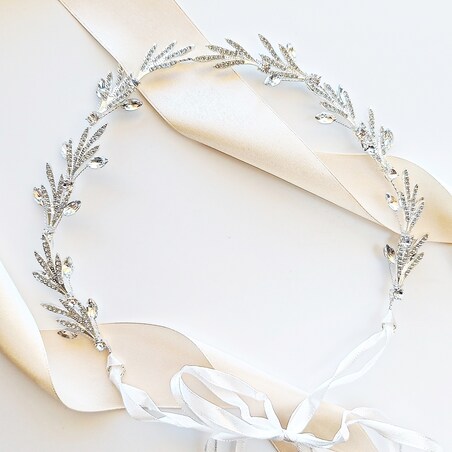 Efektowna opaska z cyrkoniami na ślub przyjęcie