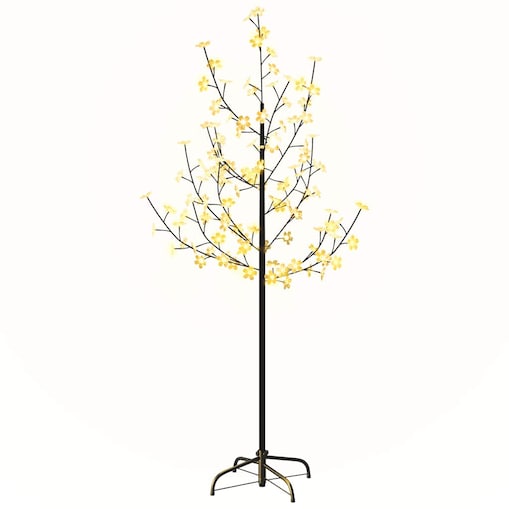 vidaXL Drzewko wiśniowe, 84 ciepłe białe LED, 120 cm