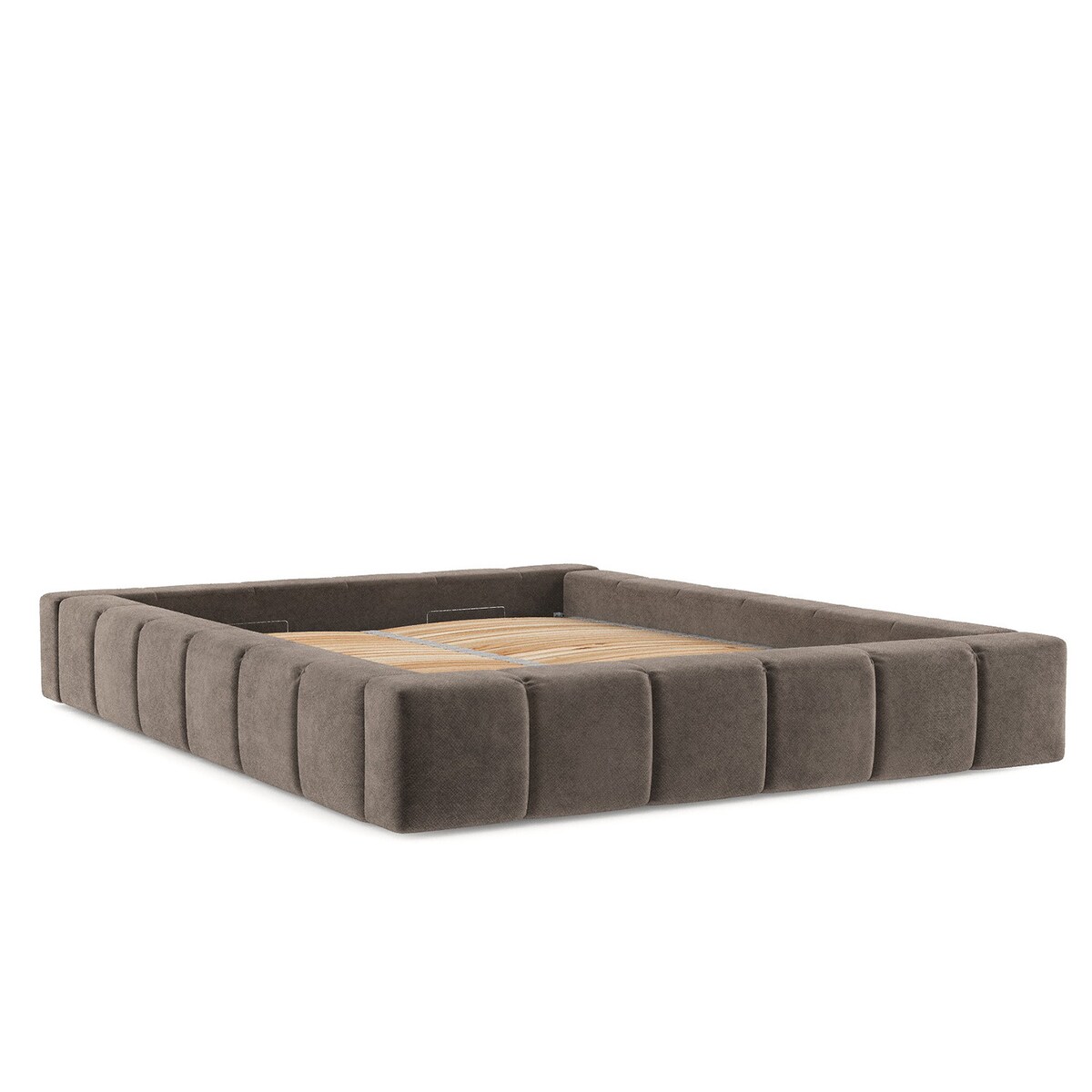 Łóżko tapicerowane KEA 180x200 z pojemnikiem, Brązowy, tkanina Terra NW 26