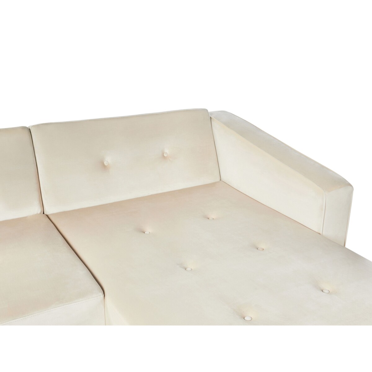 Narożnik welurowy lewostronny rozkładany beżowy VADSO