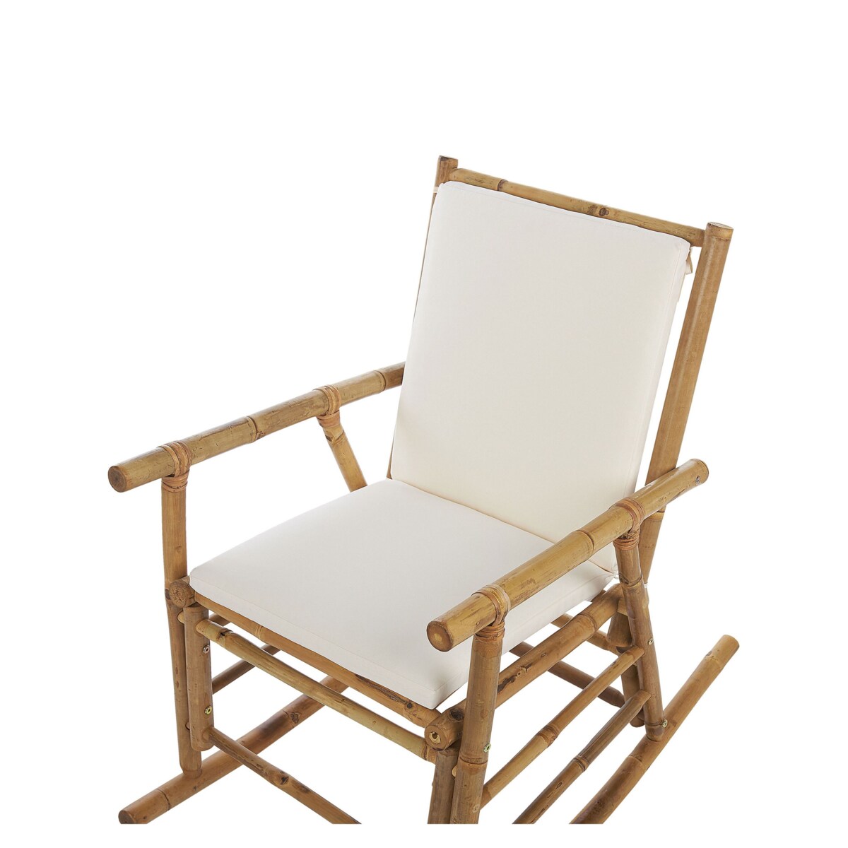 Fotel bujany bambusowy jasne drewno z białym FRIGOLE