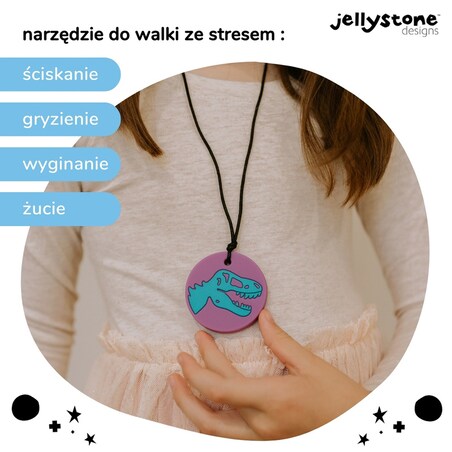 Wisiorek antystresowy Dinozaur fioletowy Jellystone Designs