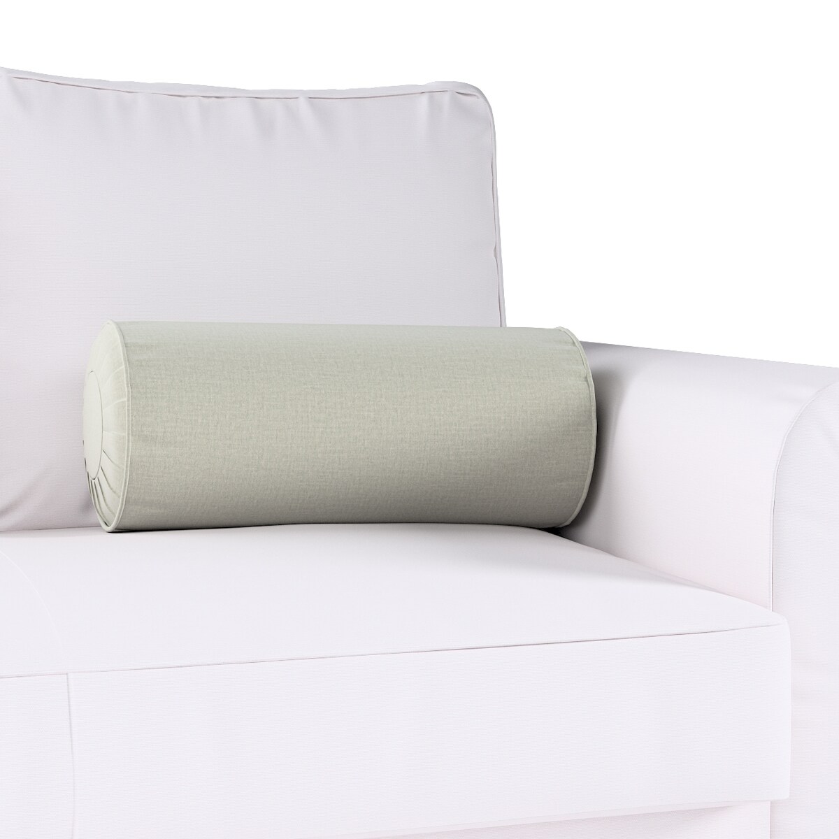 Poduszka wałek z zakładkami, pastelowo miętowy welwet, Ø20 x 50 cm, Ingrid