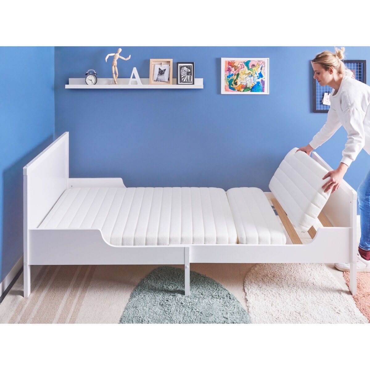 Materac piankowy na łóżko rozsuwane CLEVER GROW H2/3 średnio twardy 90 x 130/160/200 cm