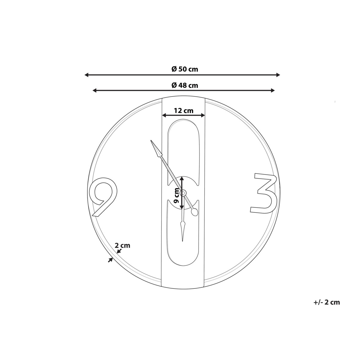 Zegar ścienny ø 50 cm jasne drewno MULHOUSE