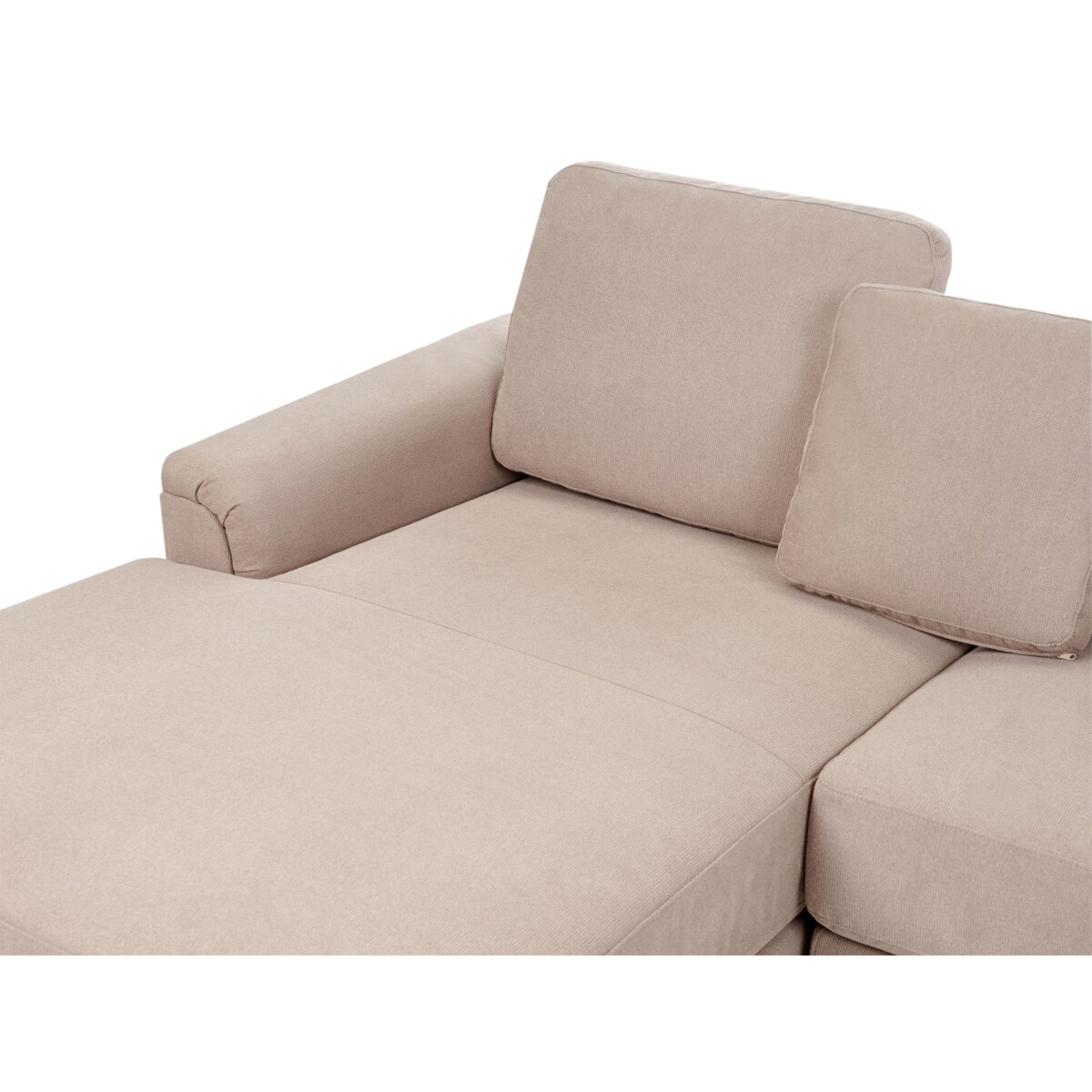 Sofa narożna prawostronna KOHLO Beżowoszary Tkanina Prawostronny