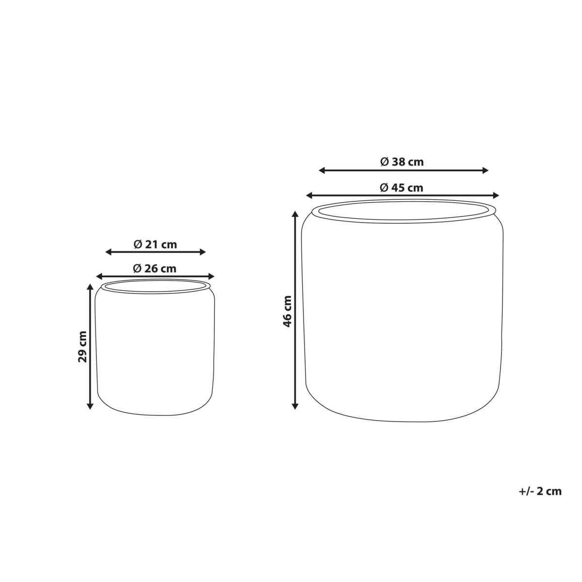 Zestaw 2 doniczek na kwiaty z technorattanu jasnobrązowy BRODIEA