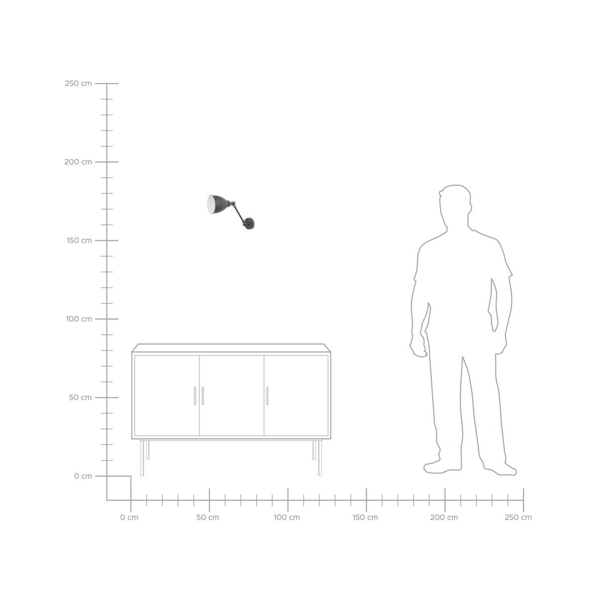 Zestaw 2 lamp ściennych metalowych grafitowy MISSISSIPPI