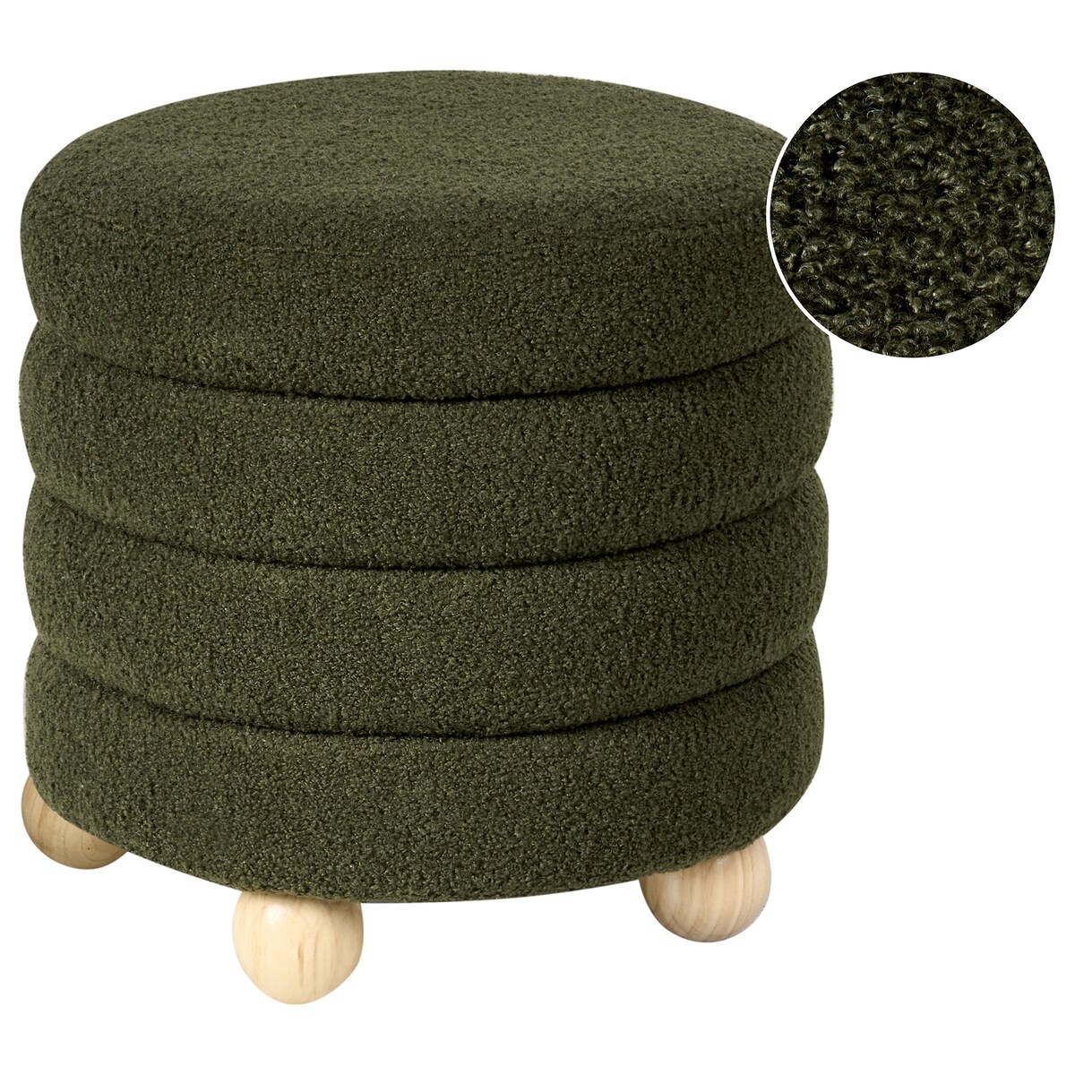 Puf CHILLY Boucle Zielony