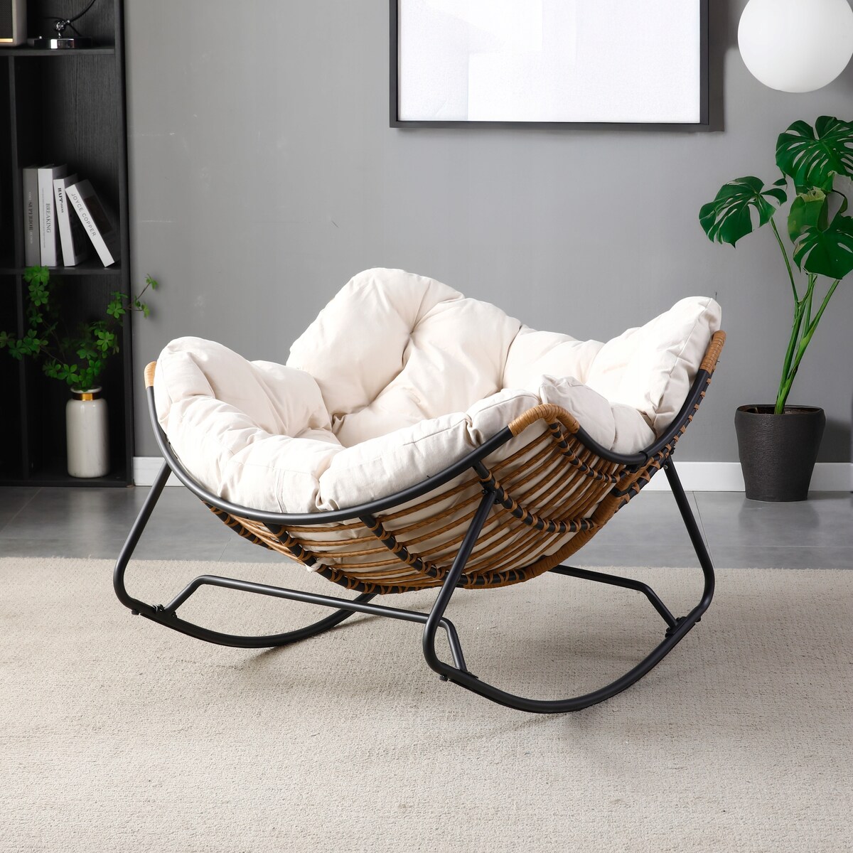 Fotel Leżak Ogrodowy Bujany Bujak Leżanka Do Salonu Na Taras ELTON Beż