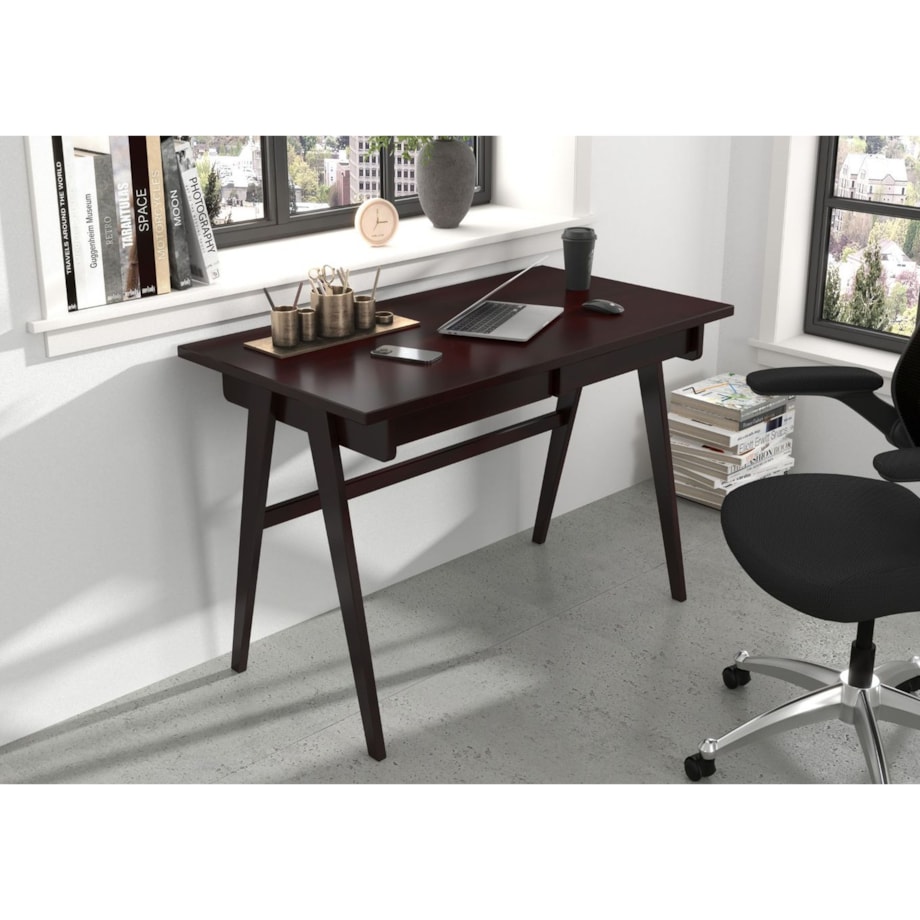 Drewniane bukowe biurko / toaletka z szufladami Visby EDDA / kolor palisander