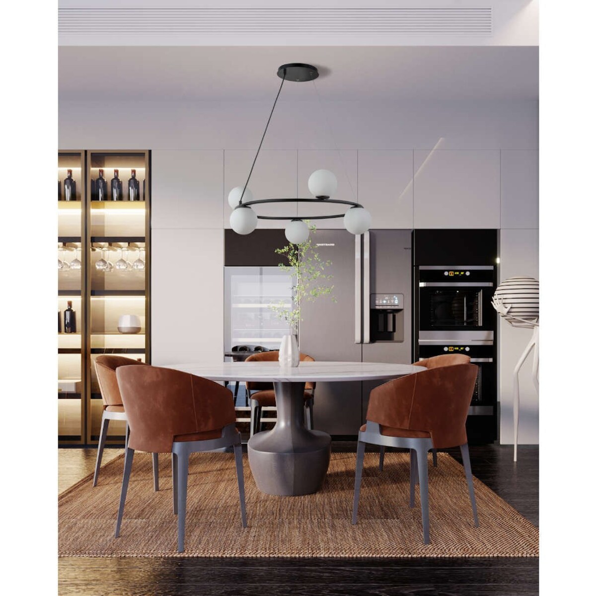 Nowoczesny żyrandol GAMA KOŁO Sigma szklane kule czarne