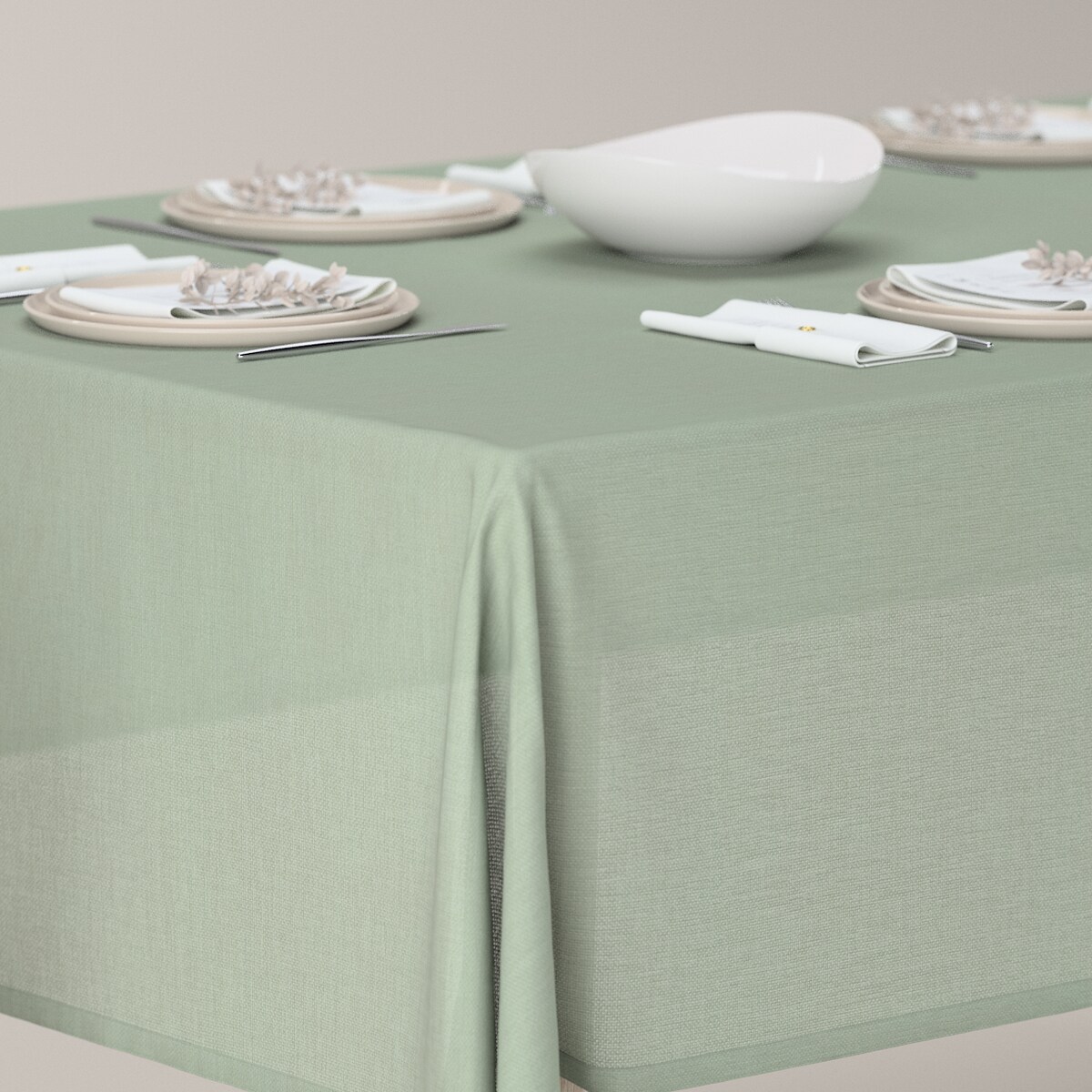 Obrus prostokątny 130 x 160 cm eukaliptusowo zielony