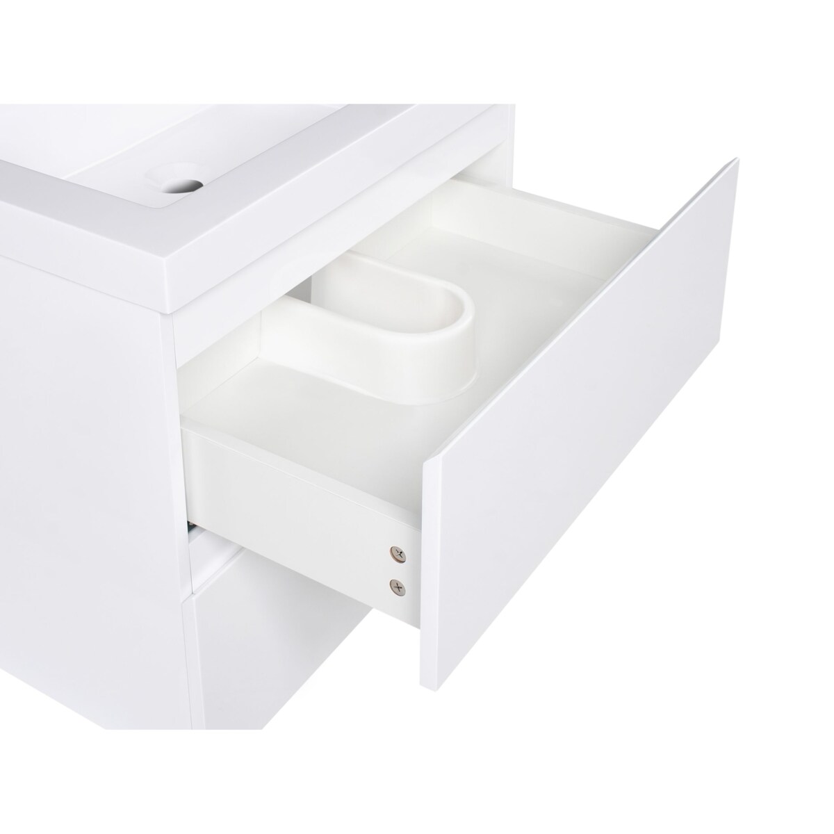 Szafka łazienkowa wisząca z umywalką CARDIEL 60 cm 55 cm Biały