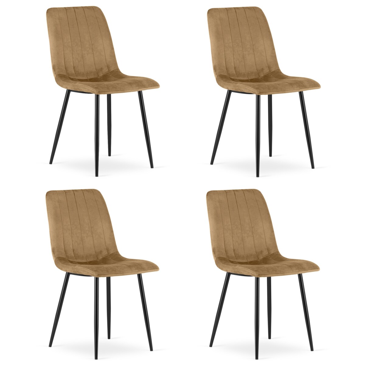 Krzesło Lava nowoczesny design Brązowy Aksamit / Nogi Czarne X4
