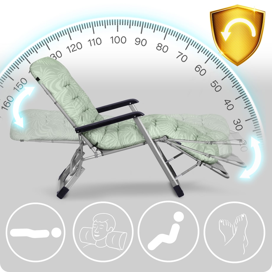 Leżak ogrodowy grawitacyjny z poduszką Sofotel składany fotel na taras balkon